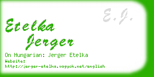 etelka jerger business card